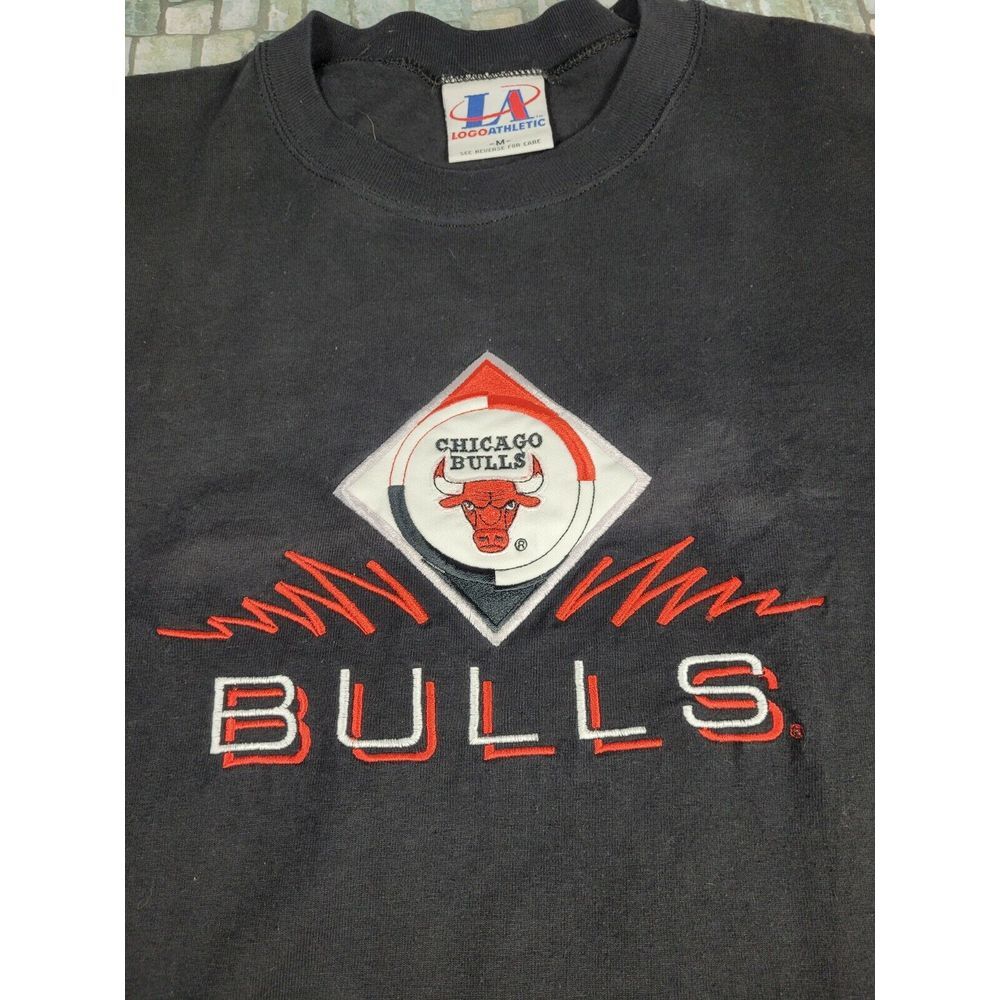 Vtg Chicago Bulls Logo Athletic  T-shirt Single Stitch sz M US‎ made 90s Jordan - Picture 6 of 12
